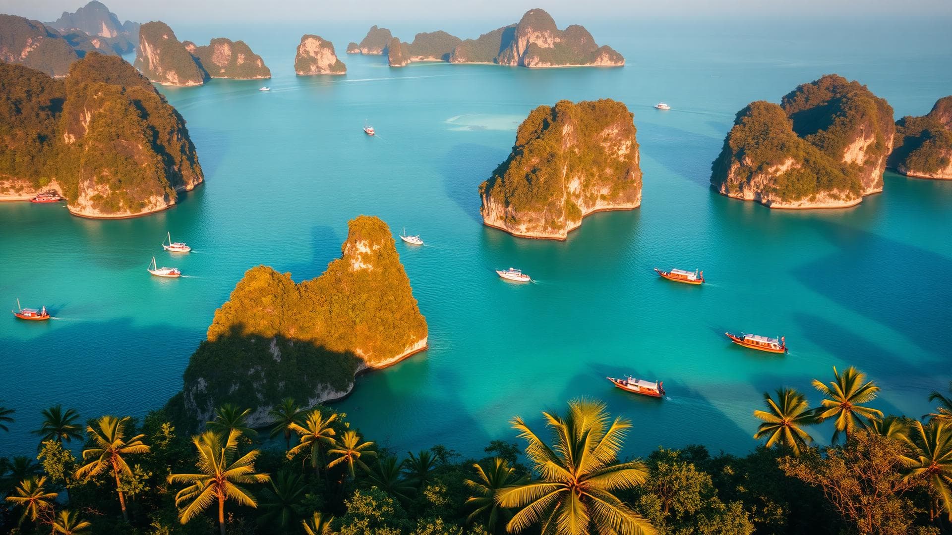 Tropical coastal destination with turquoise waters